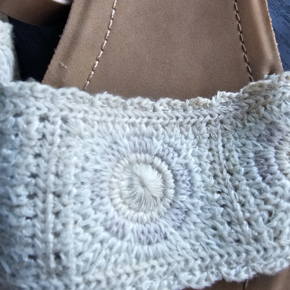 BCBG Girls 'ZENA' Tan Sandal w/ Crochet Strap Girls Size 3M